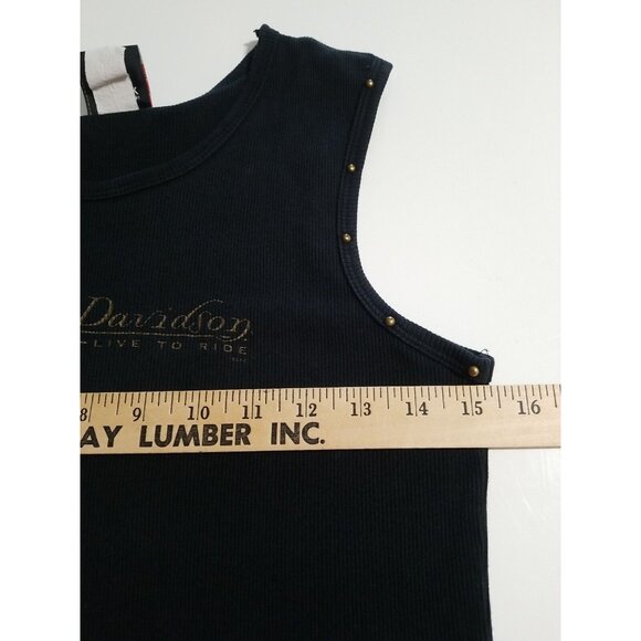 Vintage Harley Davidson Crop Tank Top Black Tag Size M Daytona Beach - Picture 11 of 12